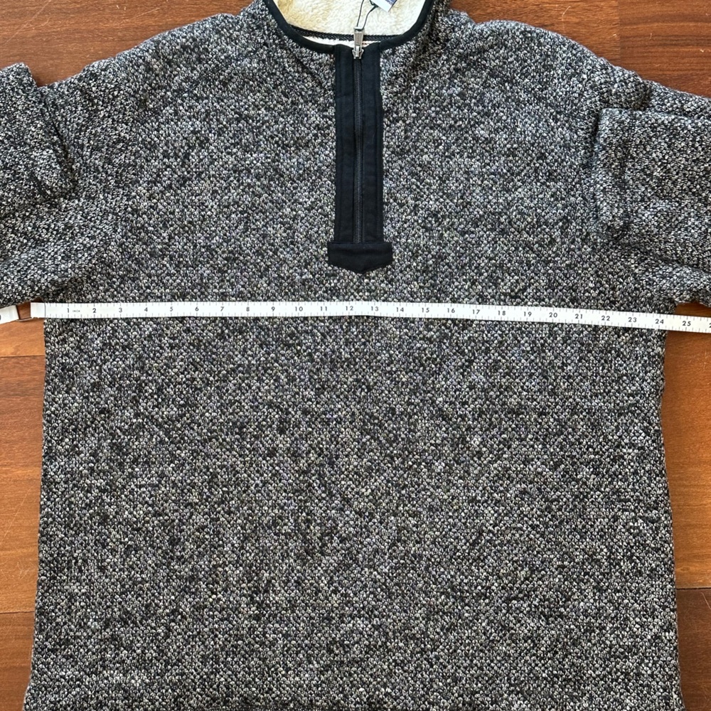 Orvis Men's Black and White 1/4 Zip-Up Sweater, Size XL. NWT - Picture 5 of 9